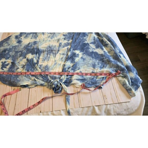 Sonoma Crop Top Half Sleeve Blue White Tie Dye NWT Beach Vacation Tie Resort OS - Picture 7 of 8